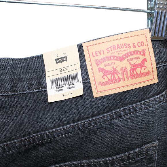 Levi's Mid-Rise '94 Baggy Straight Jeans Black Stonewash Size 33 x 31 - Picture 4 of 5